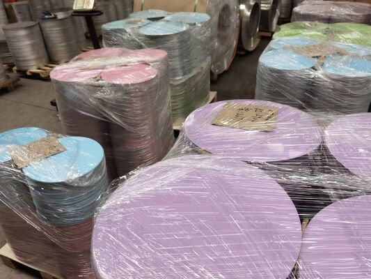 Alloy 1060 H24 Temper 0.70mm Thick 440mm Diameter Prepainted Aluminium Discs Aluminum Circles For Cookwares