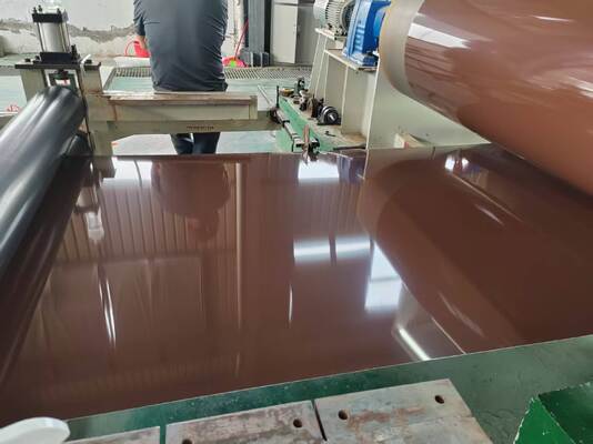 屋根用軽量アルミニウムシート 合金3105 PPG Kynar PVDF マットグレー Ral 7046 色 事前塗装コイル 幅49インチ